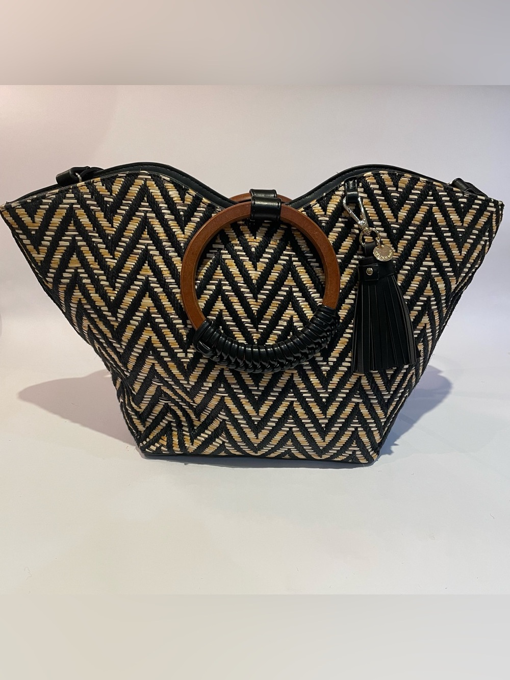 Celine Dion Collection Woven Tote Crossbody Purse